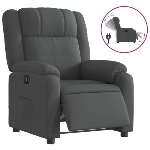 Fauteuil inclinable électrique Gris foncé Tissu