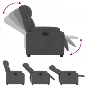 Fauteuil inclinable électrique Gris foncé Tissu