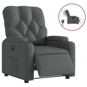 Fauteuil inclinable électrique Gris foncé Tissu