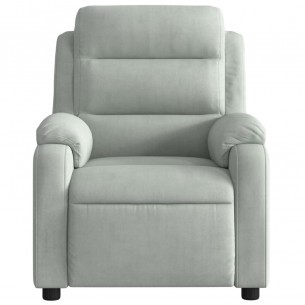 Fauteuil inclinable gris clair velours