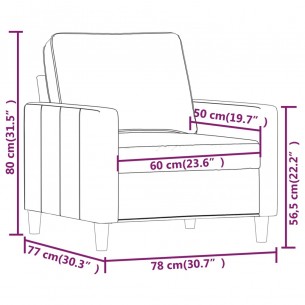 Fauteuil Rose 60 cm Velours