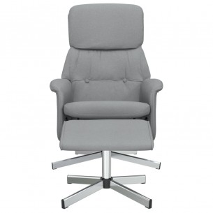 Fauteuil inclinable avec repose-pied gris clair tissu