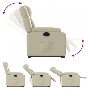 Fauteuil inclinable Crème Similicuir
