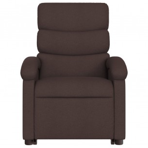 Fauteuil inclinable de massage électrique Marron foncé Tissu