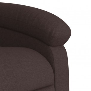 Fauteuil inclinable de massage électrique Marron foncé Tissu