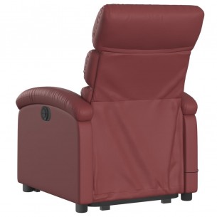 Fauteuil inclinable de massage électrique rouge bordeaux