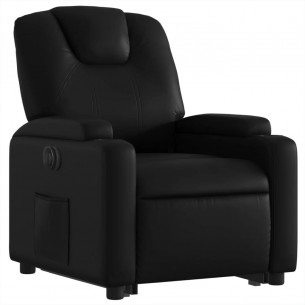 Fauteuil inclinable électrique noir similicuir