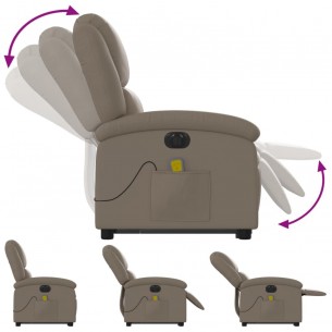 Fauteuil inclinable de massage électrique cappuccino similicuir