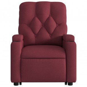 Fauteuil inclinable de massage électrique Rouge bordeaux Tissu