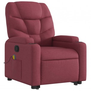 Fauteuil inclinable de massage Rouge bordeaux Tissu