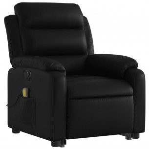 Fauteuil inclinable de massage électrique noir similicuir