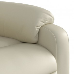 Fauteuil inclinable électrique crème similicuir