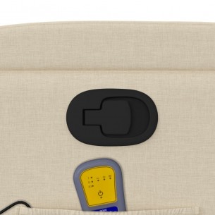 Fauteuil inclinable de massage Crème Tissu