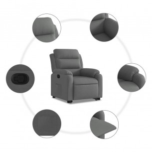 Fauteuil inclinable Gris foncé Tissu