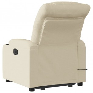 Fauteuil inclinable de massage électrique Crème Tissu