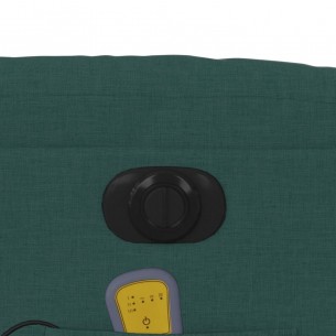 Fauteuil de massage inclinable électrique Vert foncé Tissu