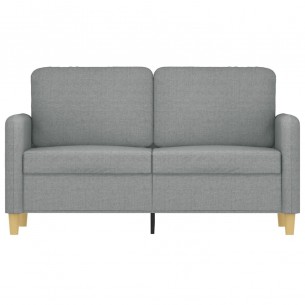 Canapé à 2 places Gris clair 120 cm Tissu