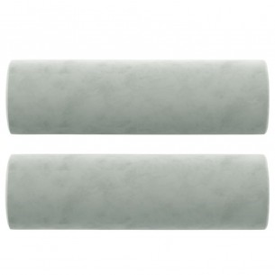 Canapé 2 places avec oreillers gris clair 140 cm velours