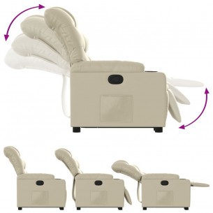 Fauteuil inclinable Crème Similicuir