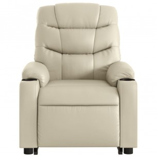 Fauteuil inclinable Crème Similicuir