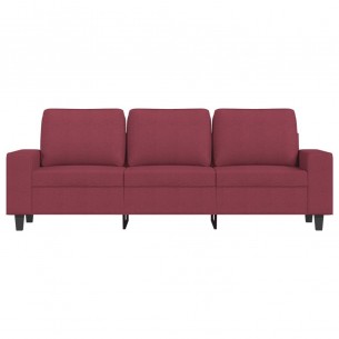 Canapé à 3 places Rouge bordeaux 180 cm Tissu