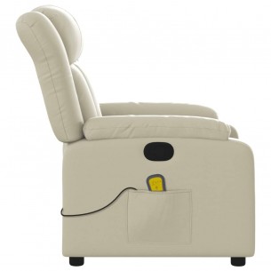 Fauteuil inclinable de massage Crème Similicuir