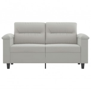 Canapé à 2 places Gris clair 120 cm Tissu microfibre