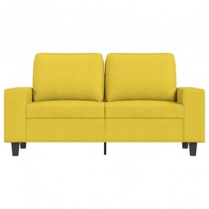 Canapé à 2 places Jaune clair 120 cm Tissu