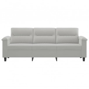 Canapé à 3 places Gris clair 180 cm Tissu microfibre