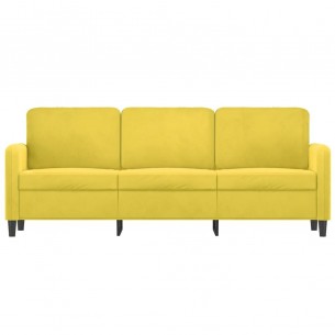Canapé à 3 places Jaune 180 cm Velours