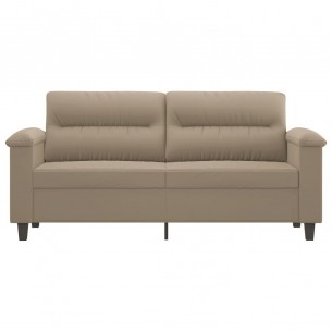 Canapé à 2 places Taupe 140 cm Tissu microfibre