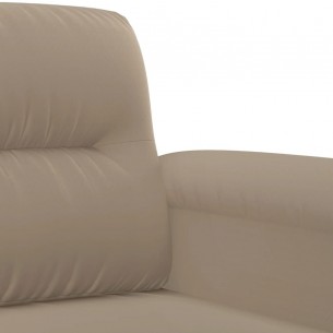 Ensemble de canapés 2 pcs avec coussins taupe tissu microfibre