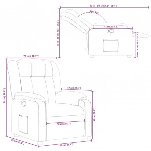 Fauteuil inclinable Taupe Tissu
