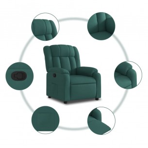 Fauteuil inclinable Vert foncé Tissu