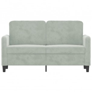 Canapé à 2 places Gris clair 120 cm Velours