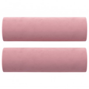 Canapé 2 places avec oreillers décoratifs rose 120 cm velours
