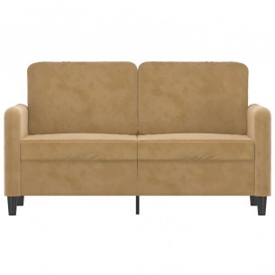 Canapé à 2 places Marron 120 cm Velours