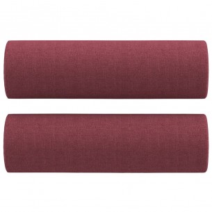 Canapé 2 places avec oreillers bordeaux 120 cm tissu