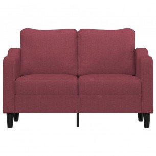 Canapé à 2 places Rouge bordeaux 120 cm Tissu