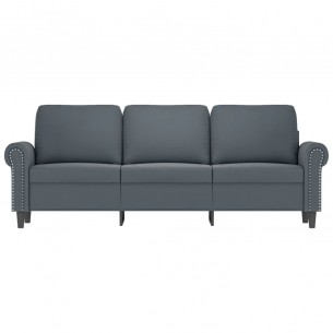 Canapé à 3 places Gris foncé 180 cm Velours