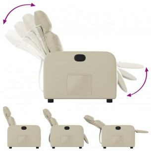 Fauteuil inclinable Crème Similicuir