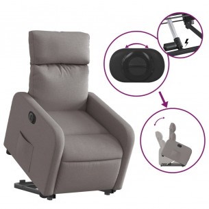 Fauteuil inclinable électrique taupe tissu