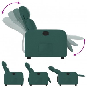 Fauteuil inclinable Vert foncé Tissu