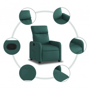 Fauteuil inclinable Vert foncé Tissu