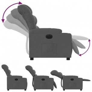 Fauteuil inclinable électrique Gris foncé Tissu