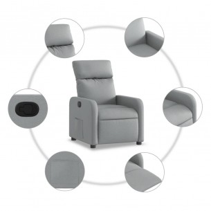 Fauteuil inclinable Gris clair Tissu