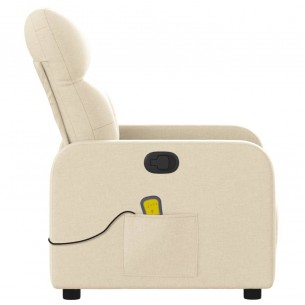 Fauteuil de massage inclinable Crème Tissu
