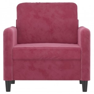 Fauteuil Rouge bordeaux 60 cm Velours