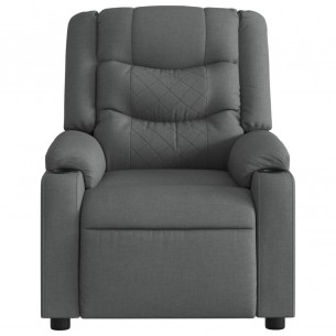 Fauteuil de massage inclinable Gris foncé Tissu