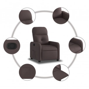 Fauteuil inclinable Marron foncé Tissu